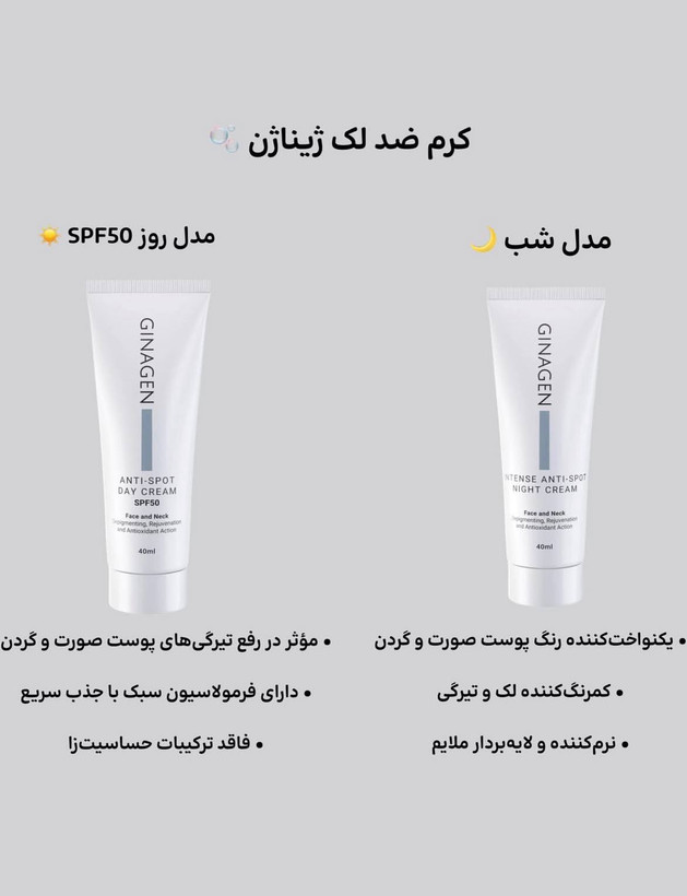 کرم ضدلک ژیناژن مدل شب و روز